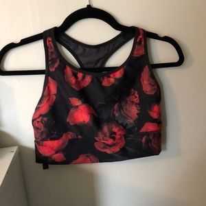Rose Print Sports Bra